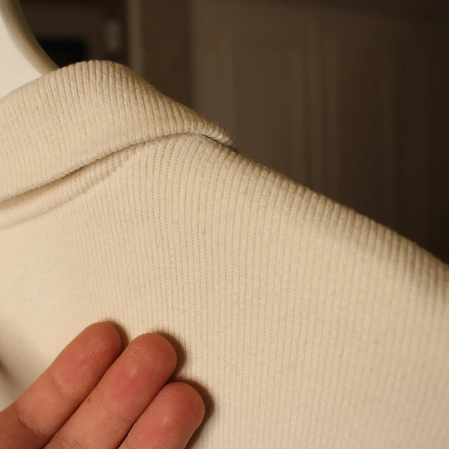 POLO RALPH LAUREN Men’s French Ribbed Cotton 1/4 Zip Pullover Ivory XL NWT, view 4 of 8