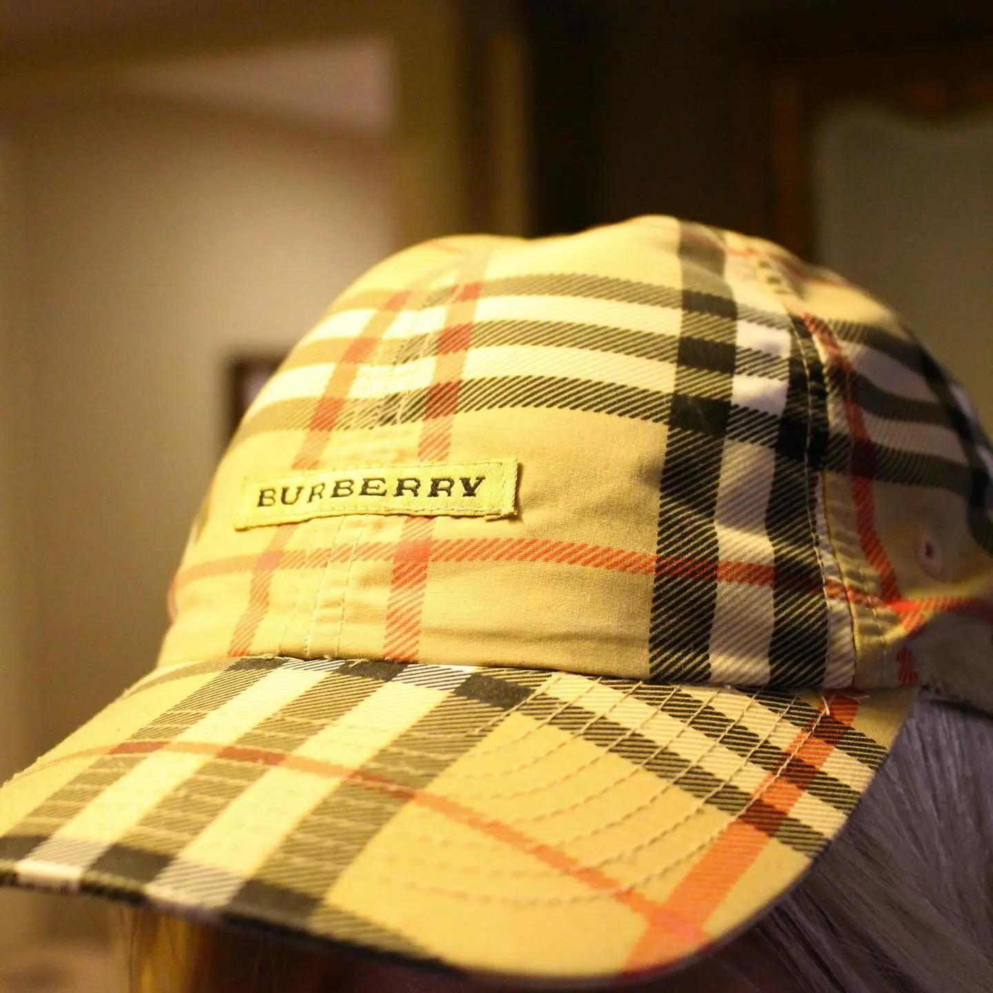 VINTAGE BURBERRY GOLF HAT - BEIGE NOVA CHECK, view 2 of 6