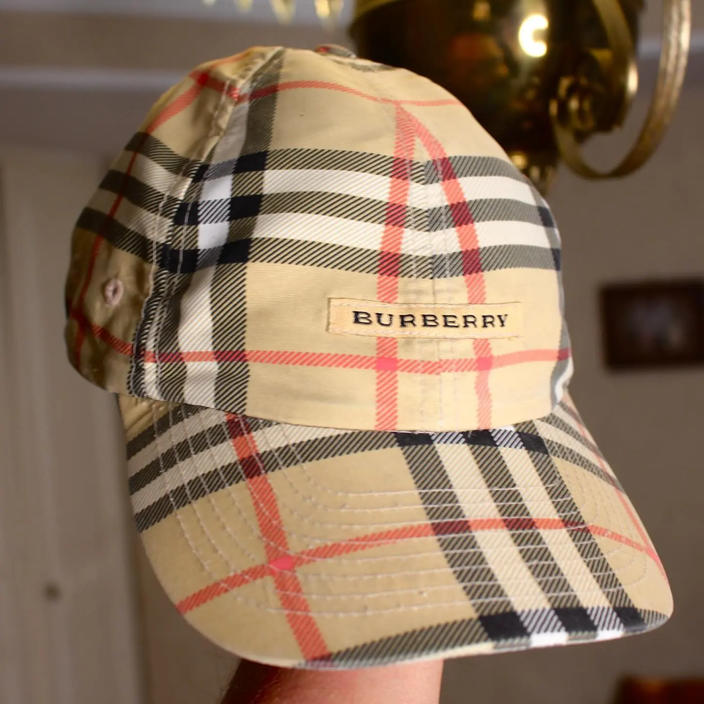 VINTAGE BURBERRY GOLF HAT - BEIGE NOVA CHECK, view 3 of 6