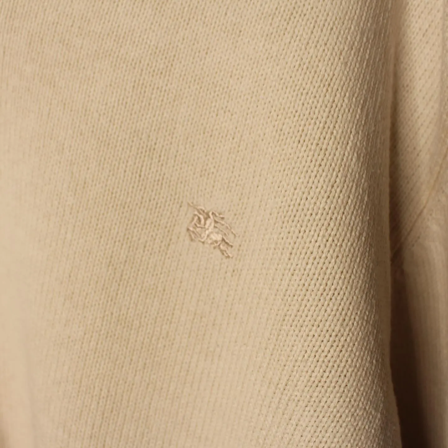 Burberry Vintage Beige Merino Wool V Neck Sweater, view 6 of 7