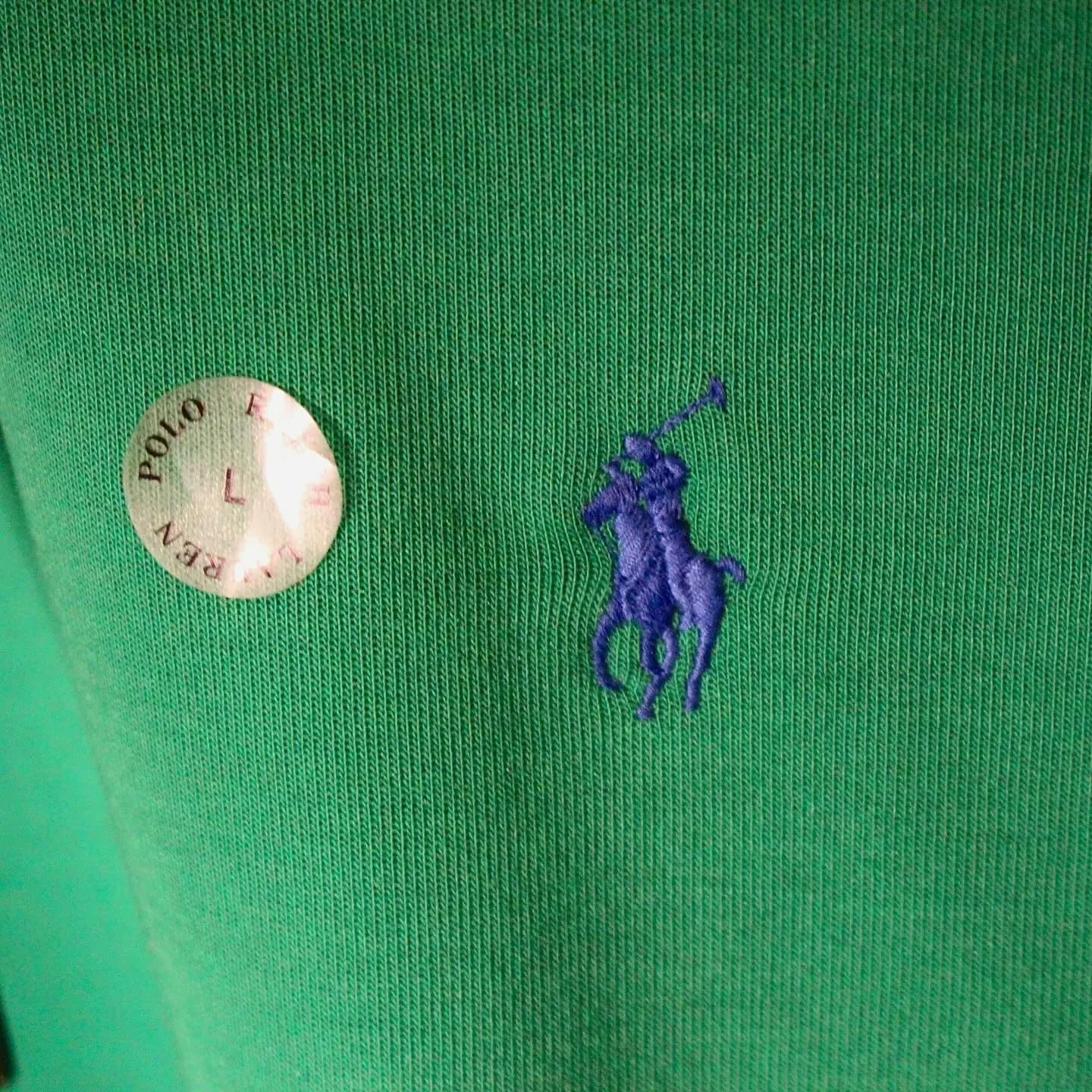 Polo Ralph Lauren Double Knit Hem Logo Hoodie Men’s Green/Yellow Print, view 2 of 6
