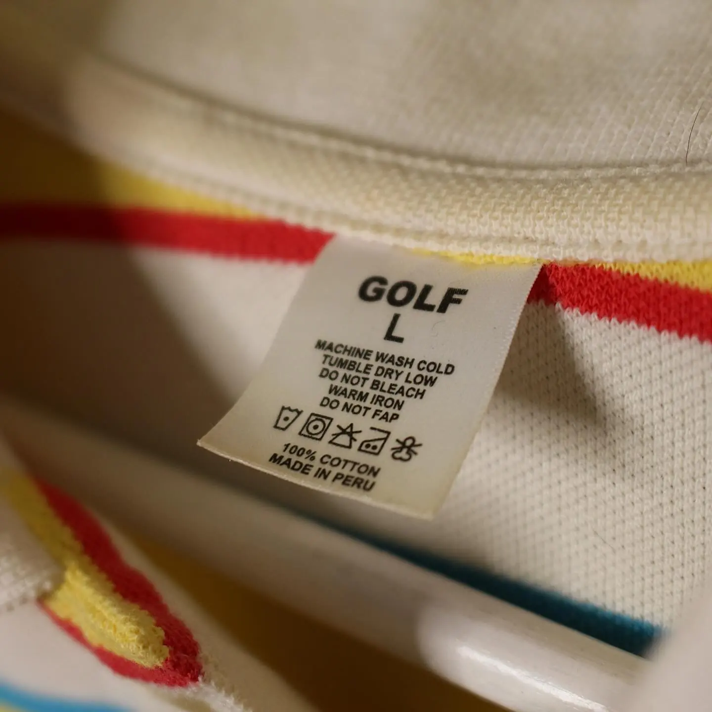 Golf Wang Eric Striped Polo Shirt, view 3 of 6