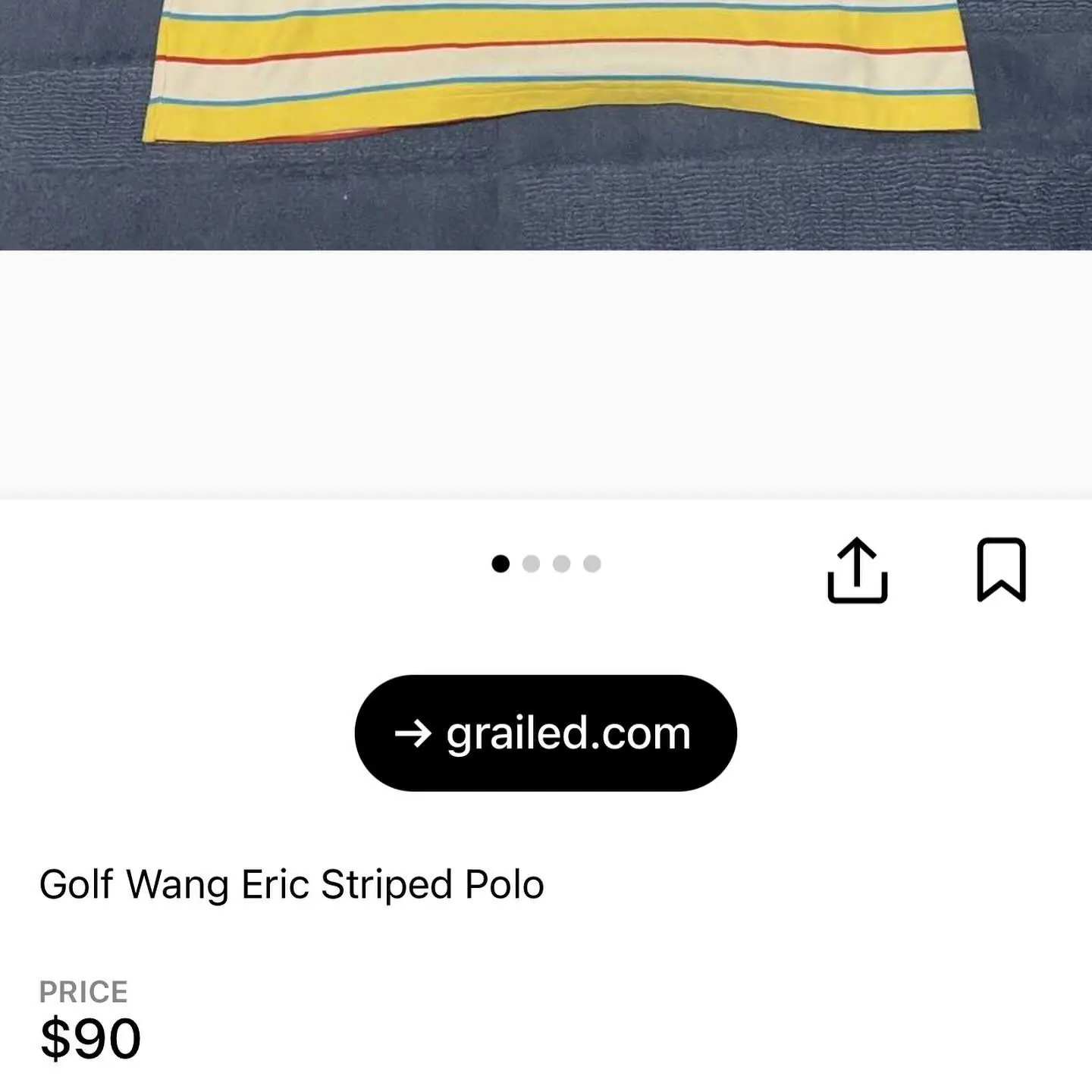 Golf Wang Eric Striped Polo Shirt, view 6 of 6