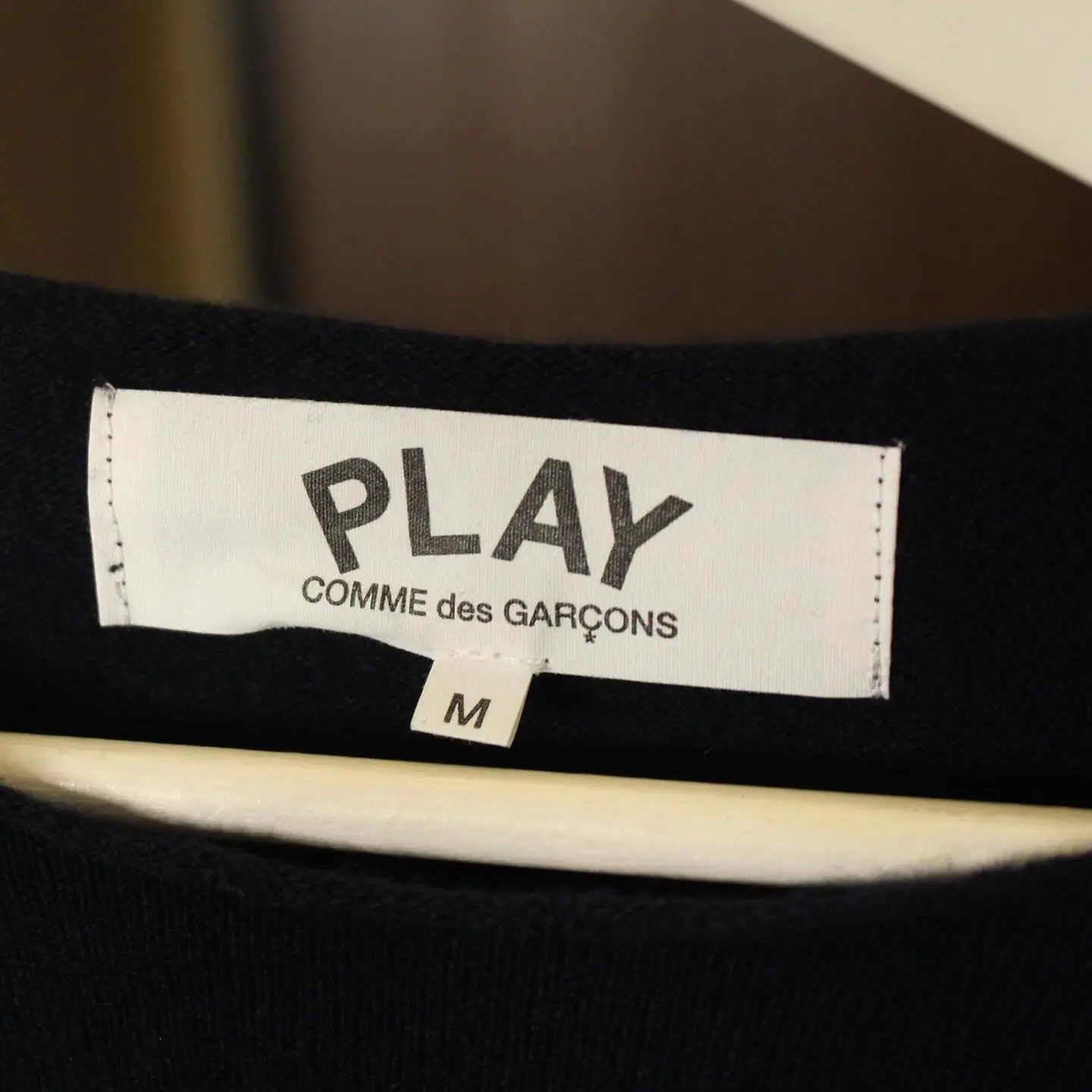 Comme des Garçons PLAY Crew-Neck Pullover Sweater ‘Navy’, view 3 of 5