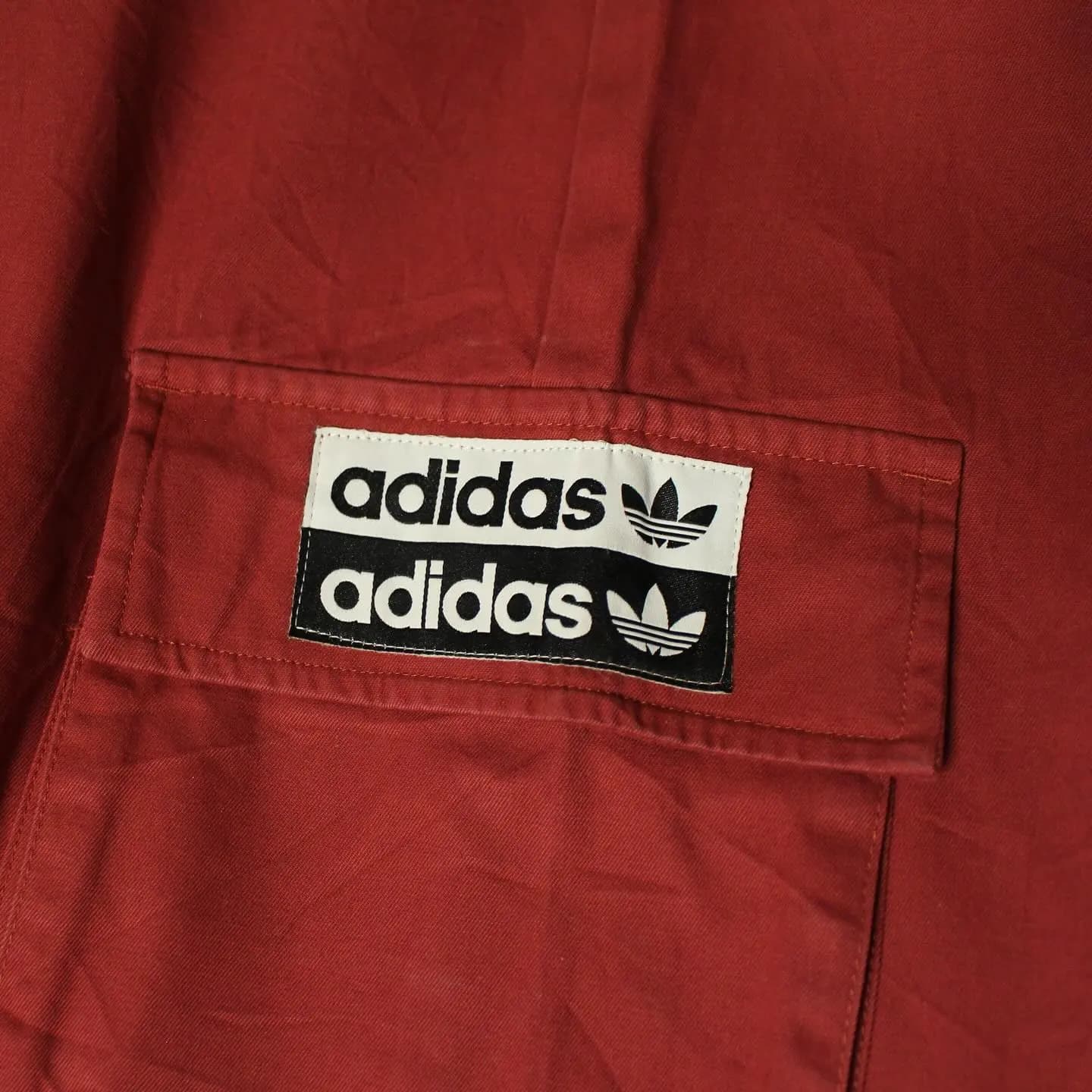 Adidas Originals Track Pants Mystery Red Burgundy Wide Parachute Loose Fit, view 1 of 4