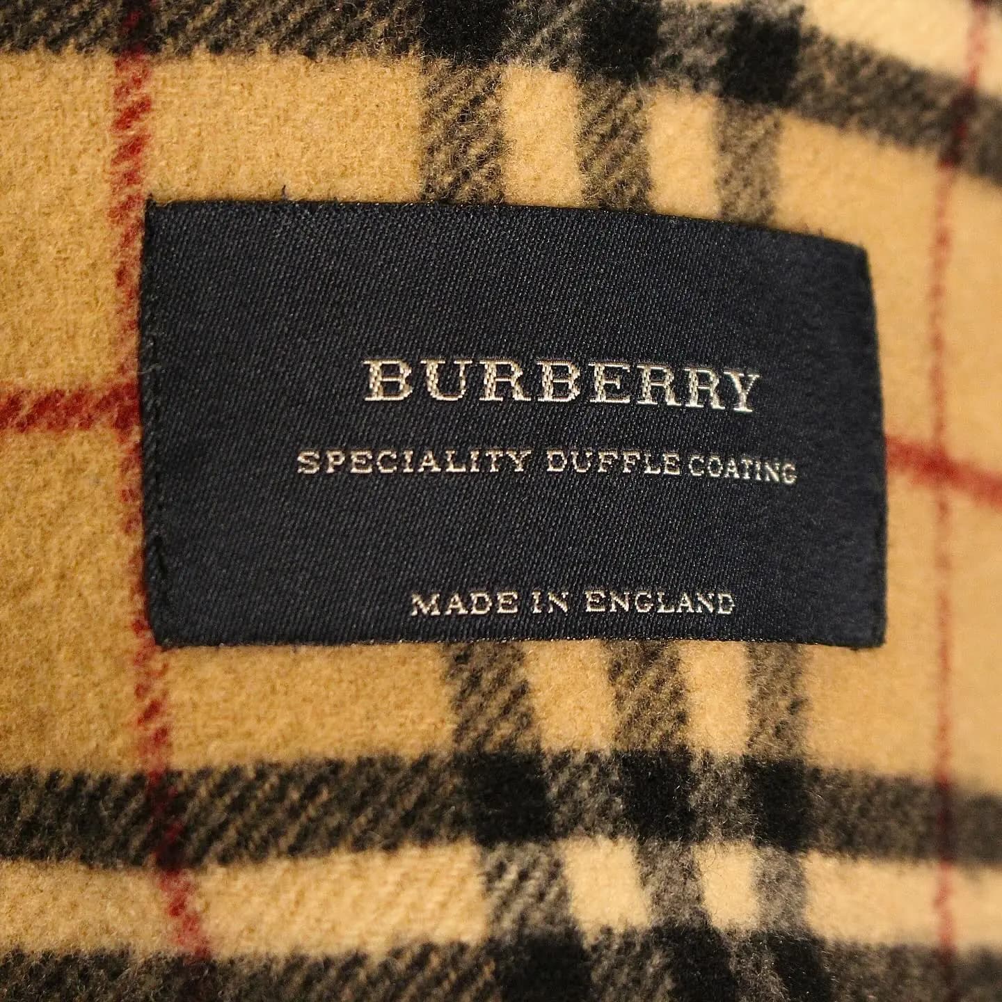 Burberry Men’s dusty blue and Burberry checkered pattern lining Duffle Coat, view 4 of 8