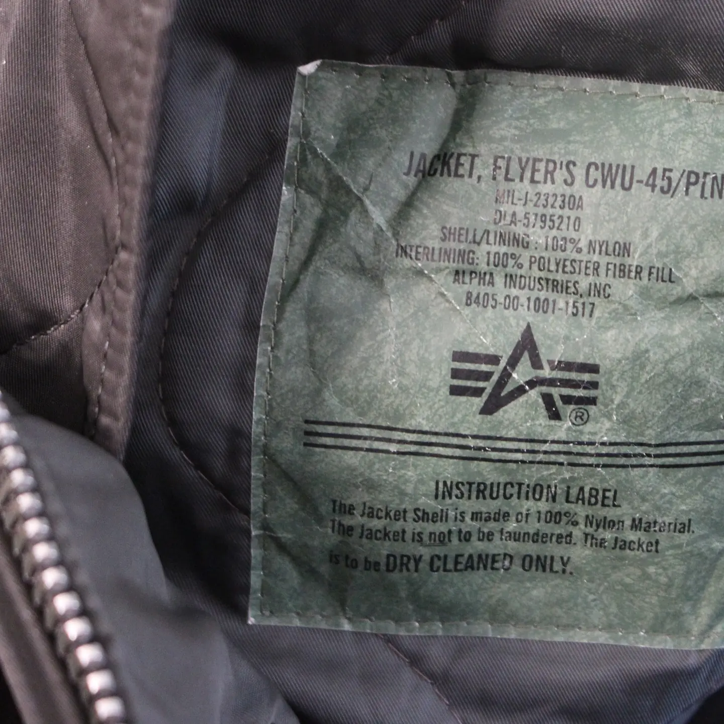 Alpha Industries CWU-45/P[N] Bomber Jacket, view 7 of 7